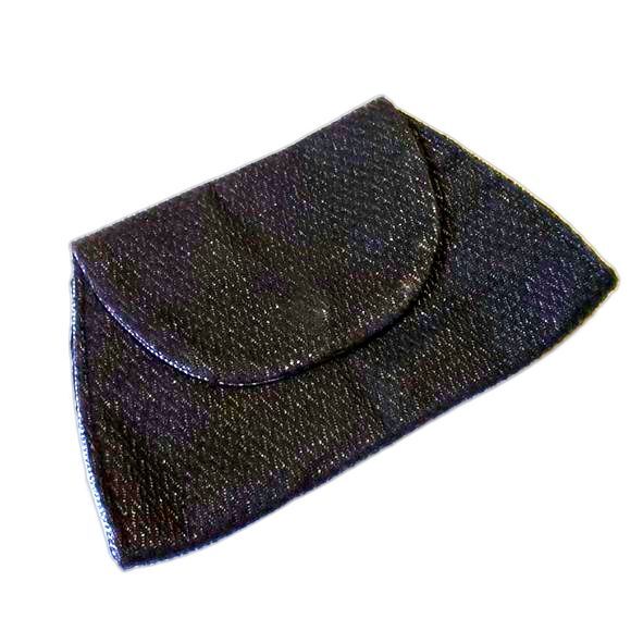 Shana Luther clutch black bag SML hand made in Brooklyn NYC fabric purse - Picture 2 of 11